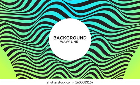 ABSTRACT COLORFUL WAVY LINE WITH GRADIENT COLOR. 