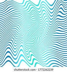 ABSTRACT COLORFUL WAVY LINE. OPTICAL ILLUSION PATTERN BACKGROUND. COVER DESIGN 