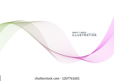 abstract colorful wavy lines background. Smoke waves design element. Isolated in white color.