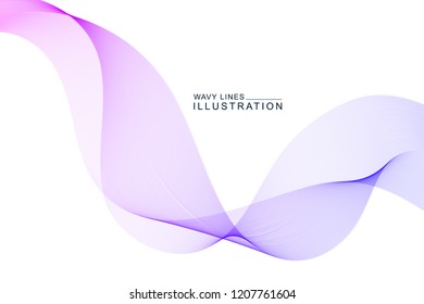 abstract colorful wavy lines background. Smoke waves design element. Isolated in white color.