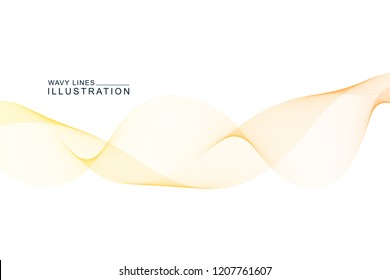abstract colorful wavy lines background. Smoke waves design element. Isolated in white color.