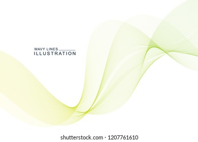 abstract colorful wavy lines background. Smoke waves design element. Isolated in white color.