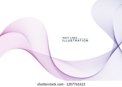 abstract colorful wavy lines background. Smoke waves design element. Isolated in white color.