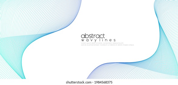 Abstract colorful wavy lines background. Minimal banner design template for technology and business promotion. Vector