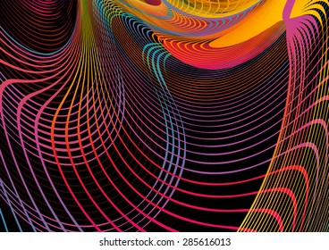 Abstract colorful wavy lines background