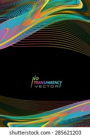 Abstract colorful wavy lines background (A4 size vertical page, banner)