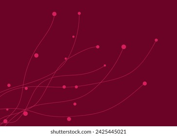 Abstract colorful wavy lines circuit board connection background. Abstract technology vector design.