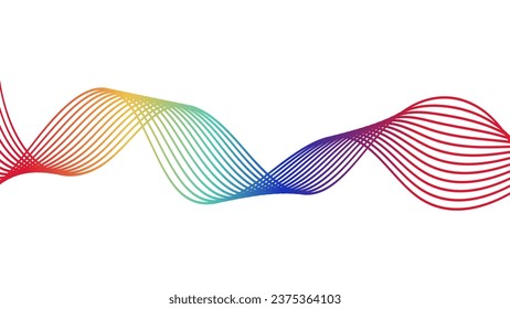Abstract colorful wavy lines gradient background
