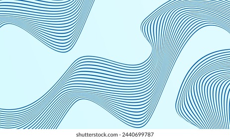 ABSTRACT COLORFUL WAVY LINES PATTERN GRADIENT BLUE COLOR BACKGROUND. COVER DESIGN, POSTER
