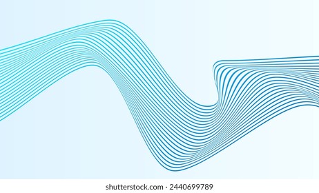 ABSTRACT COLORFUL WAVY LINES PATTERN GRADIENT BLUE COLOR BACKGROUND. COVER DESIGN, POSTER