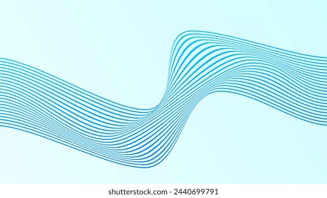 ABSTRACT COLORFUL WAVY LINES PATTERN GRADIENT BLUE COLOR BACKGROUND. COVER DESIGN, POSTER