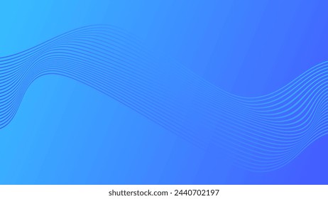 ABSTRACT COLORFUL WAVY LINES PATTERN GRADIENT BLUE COLOR BACKGROUND. COVER DESIGN, POSTER
