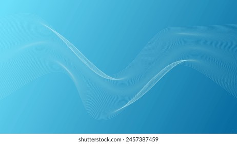 ABSTRACT COLORFUL WAVY LINES PATTERN GRADIENT BLUE COLOR BACKGROUND. GOOD FOR POSTER, WALLPAPER, COVER, FRAME, FLYER, SOCIAL MEDIA, GREETING CARD