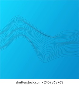 ABSTRACT COLORFUL WAVY LINES PATTERN GRADIENT BLUE COLOR BACKGROUND. GOOD FOR POSTER, WALLPAPER, COVER, FRAME, FLYER, SOCIAL MEDIA, GREETING CARD