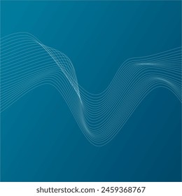 ABSTRACT COLORFUL WAVY LINES PATTERN GRADIENT BLUE COLOR BACKGROUND. GOOD FOR POSTER, WALLPAPER, COVER, FRAME, FLYER, SOCIAL MEDIA, GREETING CARD