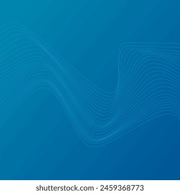 ABSTRACT COLORFUL WAVY LINES PATTERN GRADIENT BLUE COLOR BACKGROUND. GOOD FOR POSTER, WALLPAPER, COVER, FRAME, FLYER, SOCIAL MEDIA, GREETING CARD