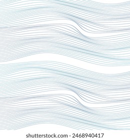 ABSTRACT COLORFUL WAVY LINES PATTERN GRADIENT BLUE COLOR ON WHITE BACKGROUND. GOOD FOR POSTER, WALLPAPER, COVER, FRAME, FLYER, SOCIAL MEDIA, GREETING CARD