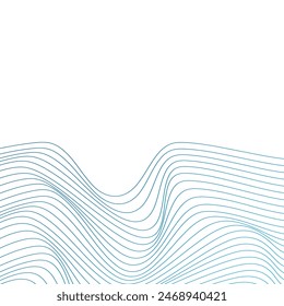 ABSTRACT COLORFUL WAVY LINES PATTERN GRADIENT BLUE COLOR ON WHITE BACKGROUND. GOOD FOR POSTER, WALLPAPER, COVER, FRAME, FLYER, SOCIAL MEDIA, GREETING CARD