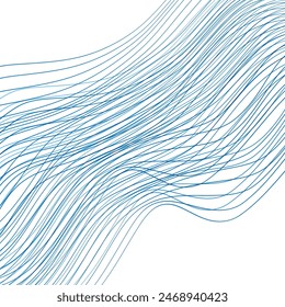 ABSTRACT COLORFUL WAVY LINES PATTERN GRADIENT BLUE COLOR ON WHITE BACKGROUND. GOOD FOR POSTER, WALLPAPER, COVER, FRAME, FLYER, SOCIAL MEDIA, GREETING CARD