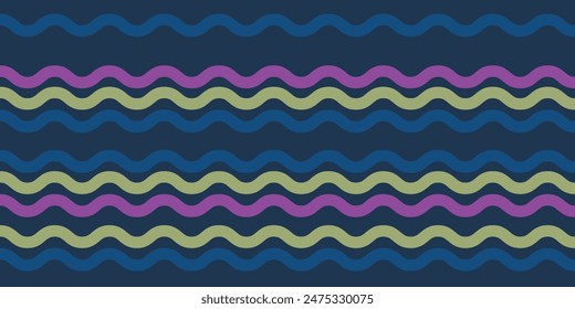 Abstract Colorful Wavy Lines Pattern - Background Design