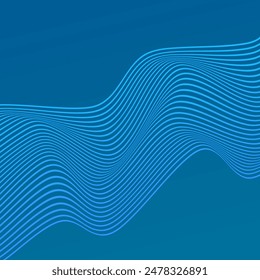 ABSTRACT COLORFUL WAVY LINES PATTERN GRADIENT BLUE COLOR BACKGROUND. GOOD FOR POSTER, WALLPAPER, COVER, FRAME, FLYER, SOCIAL MEDIA, GREETING CARD
