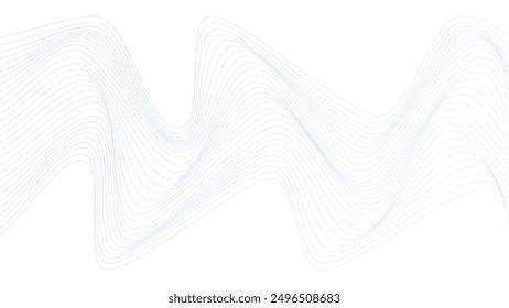 ABSTRACT COLORFUL WAVY LINES PATTERN GRADIENT BLUE COLOR ON WHITE BACKGROUND. GOOD FOR POSTER, WALLPAPER, COVER, FRAME, FLYER, SOCIAL MEDIA, GREETING CARD