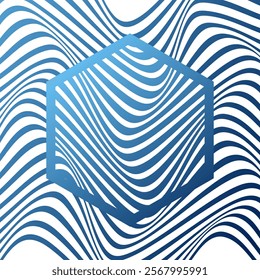 ABSTRACT COLORFUL WAVY LINES PATTERN GRADIENT BLUE COLOR BACKGROUND. GOOD FOR POSTER, WALLPAPER, COVER, FRAME, FLYER, SOCIAL MEDIA, GREETING CARD
