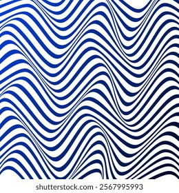 ABSTRACT COLORFUL WAVY LINES PATTERN GRADIENT BLUE COLOR BACKGROUND. GOOD FOR POSTER, WALLPAPER, COVER, FRAME, FLYER, SOCIAL MEDIA, GREETING CARD