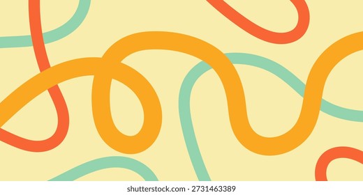 Abstract colorful wavy lines pattern on a light background, a cheerful modern graphic design