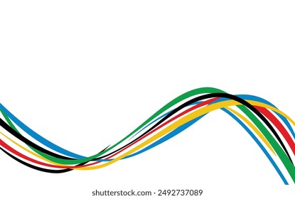 Abstract colorful wavy olympics colors background