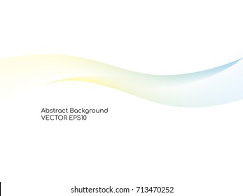 Abstract colorful wavy on white background by yellow green blue color smooth curves wave lines for banner or technology modern background