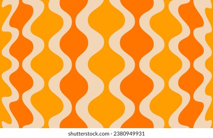 Abstract Colorful Wavy Retro Wallpaper Vector Seamless Pattern