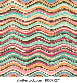 Abstract colorful wavy seamless pattern