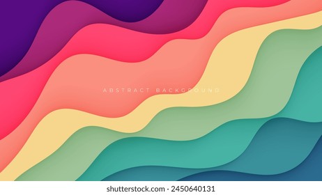 Vector de diseño de forma dinámica de fondo de forma ondulada colorida Abstractas