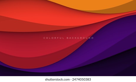 Abstract colorful wavy shape background dynamic shape design vector