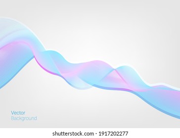 Abstract colorful wavy shape on white background. Vector illustration
