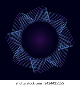 Abstract colorful wavy shape for your business idea vector editable logo background illustration in dark violet. Abstract circle with shadow template illustration for your Logo element. Eps 10