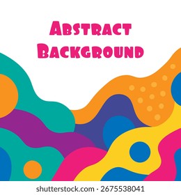 Abstract colorful wavy shapes background modern geometric liquid pattern for poster and banner. vibrant memphis style backdrop. playful multicolor design template.