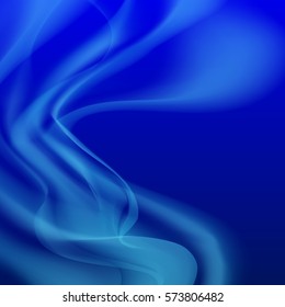 Abstract colorful wavy smoke vector background.Gradient shiny overlay. Bright poster, banner, web design element in cold colors.Can be used for wallpaper, flyer, advertisement, brochures.