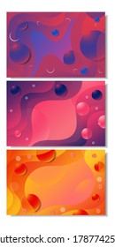 Abstract colorful wavy and sphere background set for presentation template, web banner, flyer, poster, brochure.