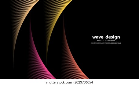 Abstract colorful wavy stripes background. Curved smooth design. Design for your ideas, Banners, Placards, Posters, wallpeper. Eps10 vector illustration.