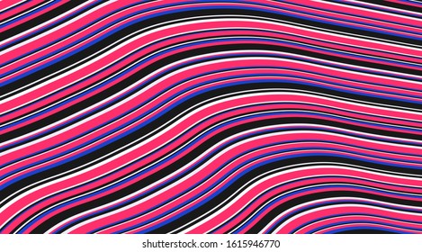 Abstract colorful wavy stripped pattern vector design. Fluid vibrant background.