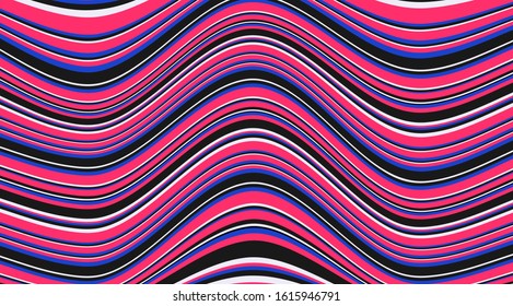 Abstract colorful wavy stripped pattern vector design. Fluid vibrant background.