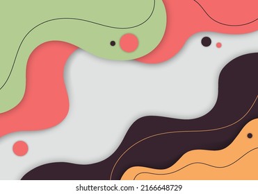 Abstract colorful wavy template design overlapping style. Movement style of minimal colors artwork. Vector