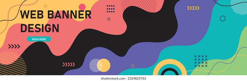 abstract colorful web banner design 