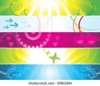 abstract colorful web banners  vector illustration