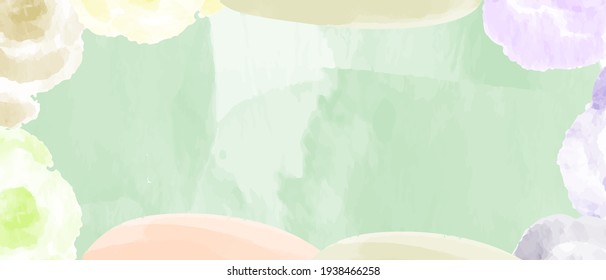 Abstract and colorful wet watercolor background with soft color vector design