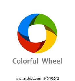 abstract colorful wheel logo icon design vector