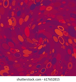 Abstract colorful whirlpool from different circles. Random placed spheres. Vector illustration