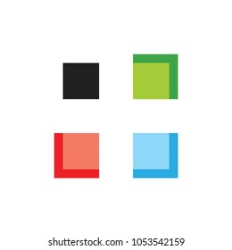 abstract colorful windows plus cross shape logo 